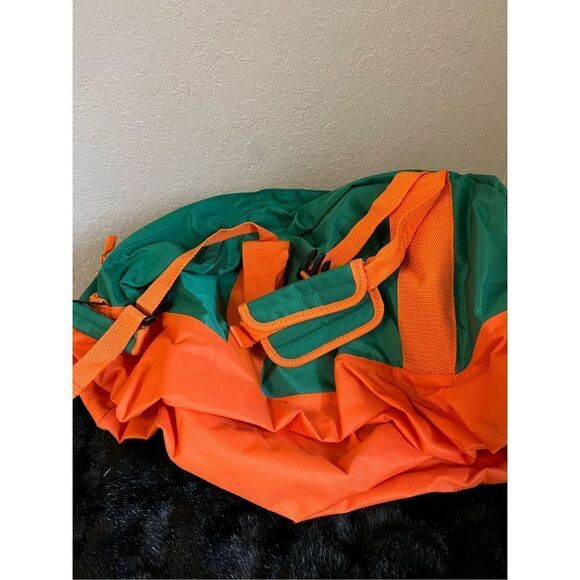 Natural Grocers Green And Orange Large Duffel Bag - Picture 4 of 5